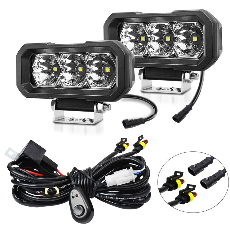 E23 40W 9V-30V 5 Inch Waterproof 3-Eye Headlight(Floodlight White Light) - free shipping - PMC Jewellery - Order now!