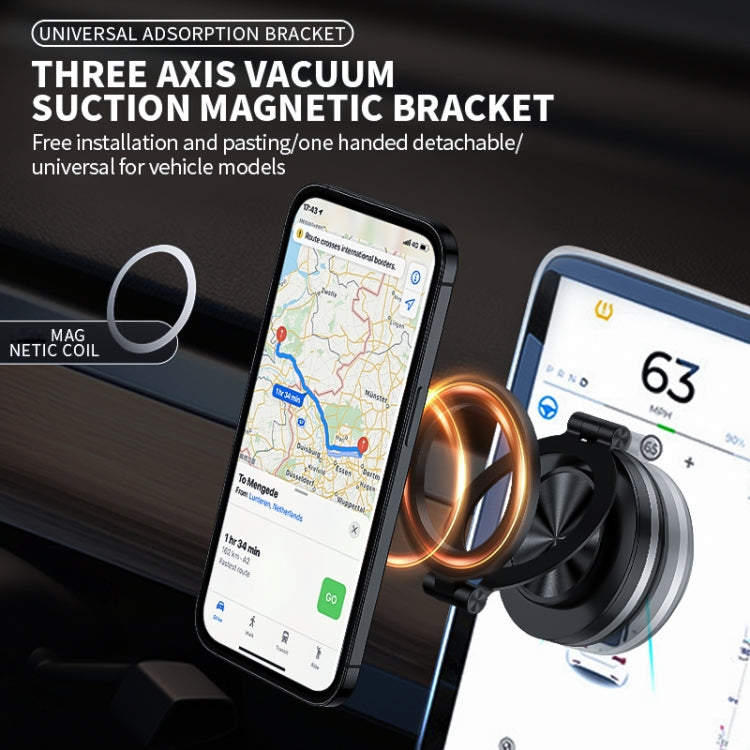 AIMITE C2 Car Vacuum Suction Cup Magnetic Three Axis Linkage Rotatable Cell Phone Holder(Black) - free shipping - PMC Jewellery - Order now!