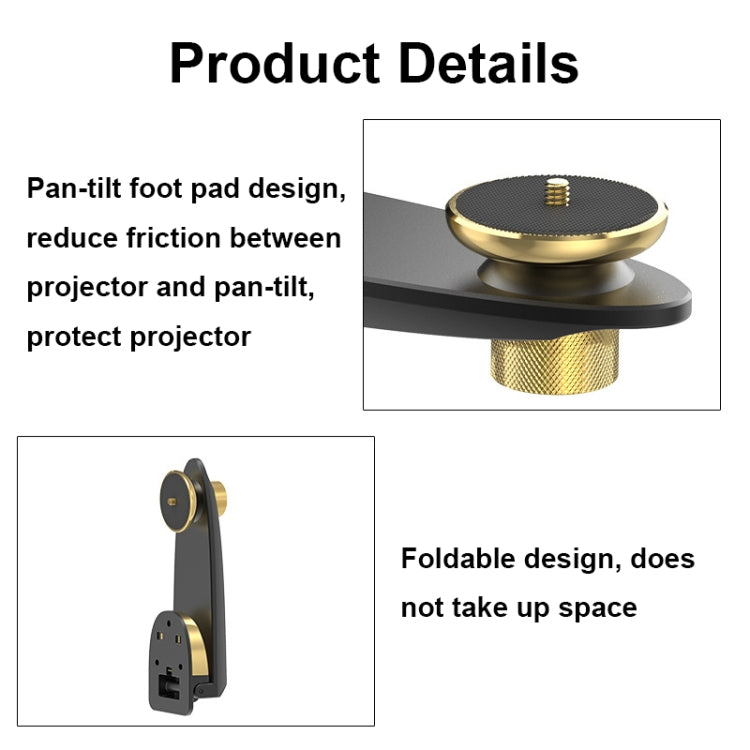 Aluminum Alloy Pan Head Adjustable Foldable Projector Wall Mount(Black Gray) - Other by PMC TechLife | Online Shopping South Africa | PMC TechLife | Buy Now Pay Later Mobicred