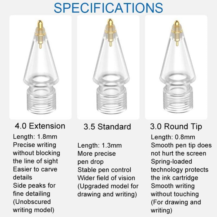 For Apple Pencil Series Replacement Nibs Modified Nibs, Style: 3.0 Round Head Black Shell Gold Tip - free shipping - PMc TechLife - Order now!