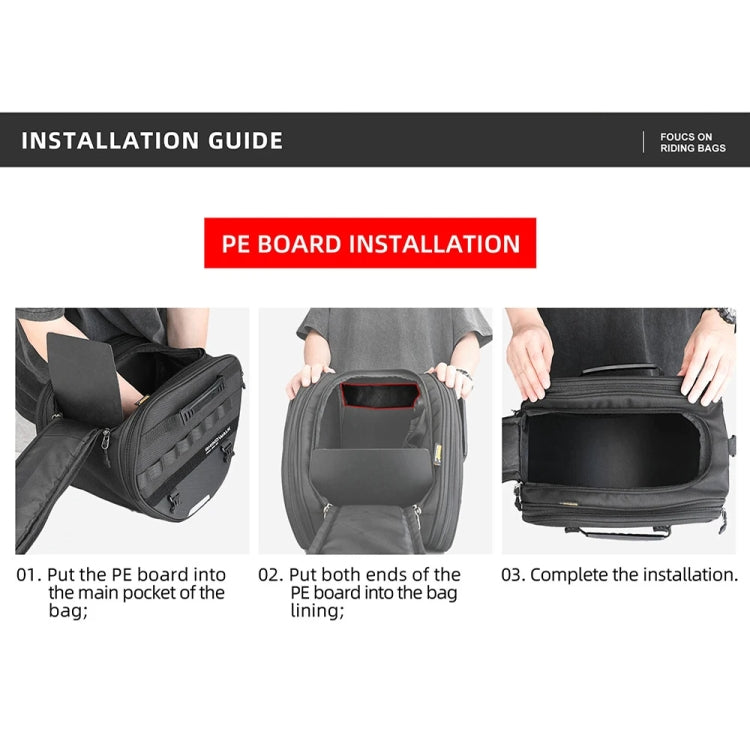 Rhinowalk MTR5001 15L Scooter Front Bag Large Capacity Curved Beam Motorcycle Rear Seat Bag(Black) - free shipping - PMC Jewellery - Order now!