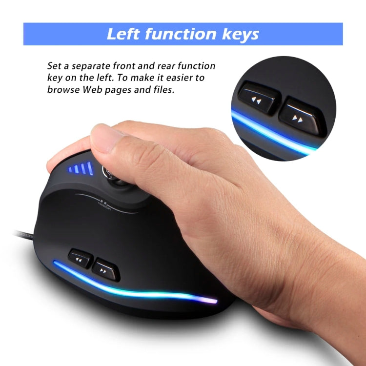 ZELOTES C18 11-Keys RGB Vertical Grip Ergonomic Joystick Programming Gaming Wired Mouse(Black) - Wired Mice by ZELOTES | Online Shopping South Africa | PMC TechLife | Buy Now Pay Later Mobicred