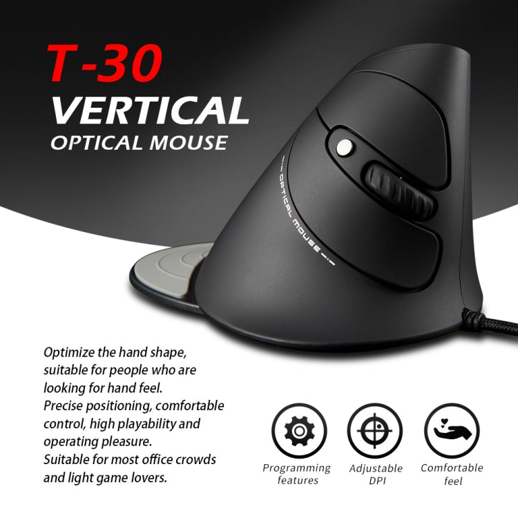 ZELOTES T30 6-keys Vertical Grip Detachable Ergonomic Wired Mouse(7-color Breathing Light) - free shipping - PMC TechLife - Order now!