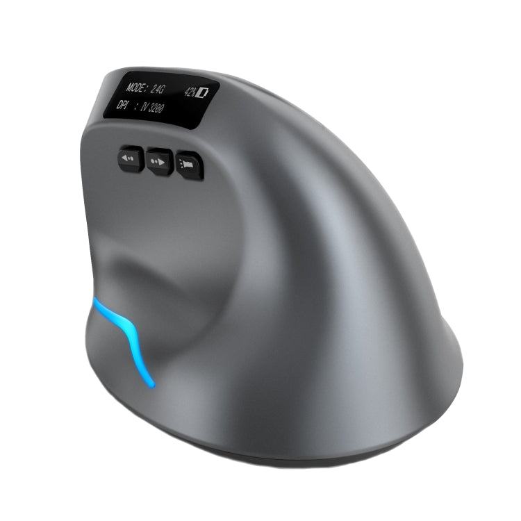 ZELOTES F-26C 8-Keys 2.4G+Bluetooth Dual-Mode LED Display Vertical Grip Wireless Mouse(Gray) - free shipping - PMC TechLife - Order now!
