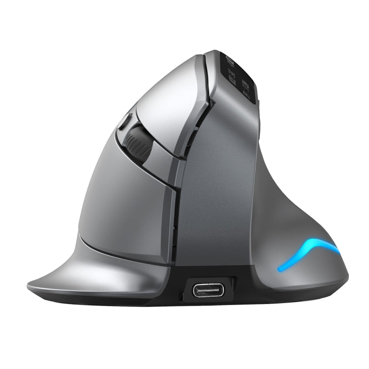 ZELOTES F-26C 8-Keys 2.4G+Bluetooth Dual-Mode LED Display Vertical Grip Wireless Mouse(Gray) - free shipping - PMC TechLife - Order now!