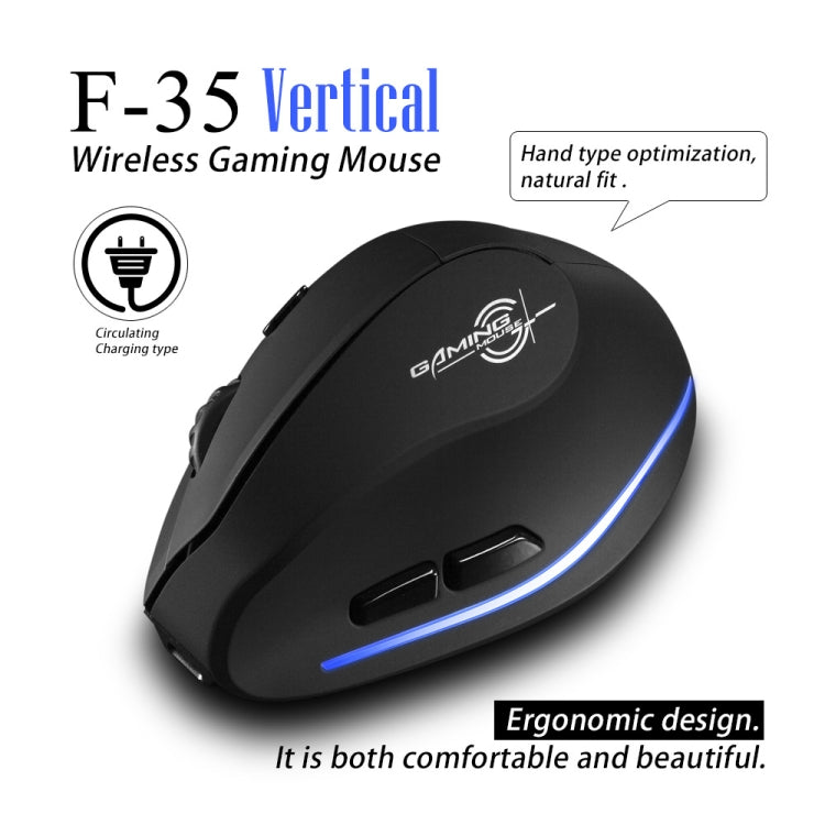 ZELOTES F35 6-buttons Vertical Grip Ergonomic Rechargeable Wireless Mouse(Blue Light) - free shipping - PMC TechLife - Order now!