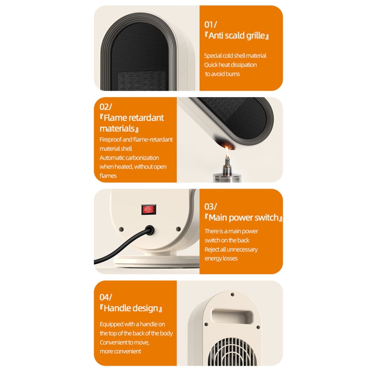 E68S 1200W PTC Ceramic Heating Desktop Smart Electric Heater, Plug: US Plug(Remote Control Model) - Electric Heaters by PMC TechLife | Online Shopping South Africa | PMC TechLife | Buy Now Pay Later Mobicred