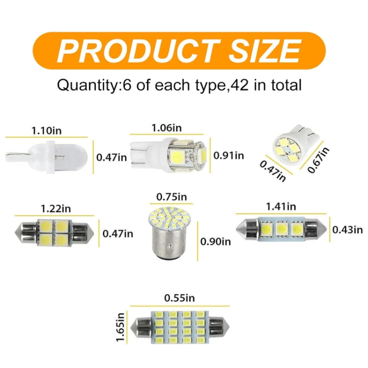 42pcs/Set Car Interior Reading LED Light Combination Set - Dome Lights by PMC TechLife | Online Shopping South Africa | PMC TechLife | Buy Now Pay Later Mobicred