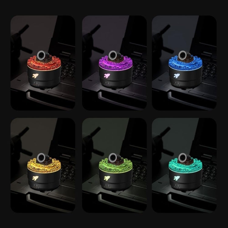 Turret Shape Aromatherapy Humidifier With 3-speed Timer 7-color Atmosphere Light USB Plug Black - free shipping - PMC TechLife - Order now!