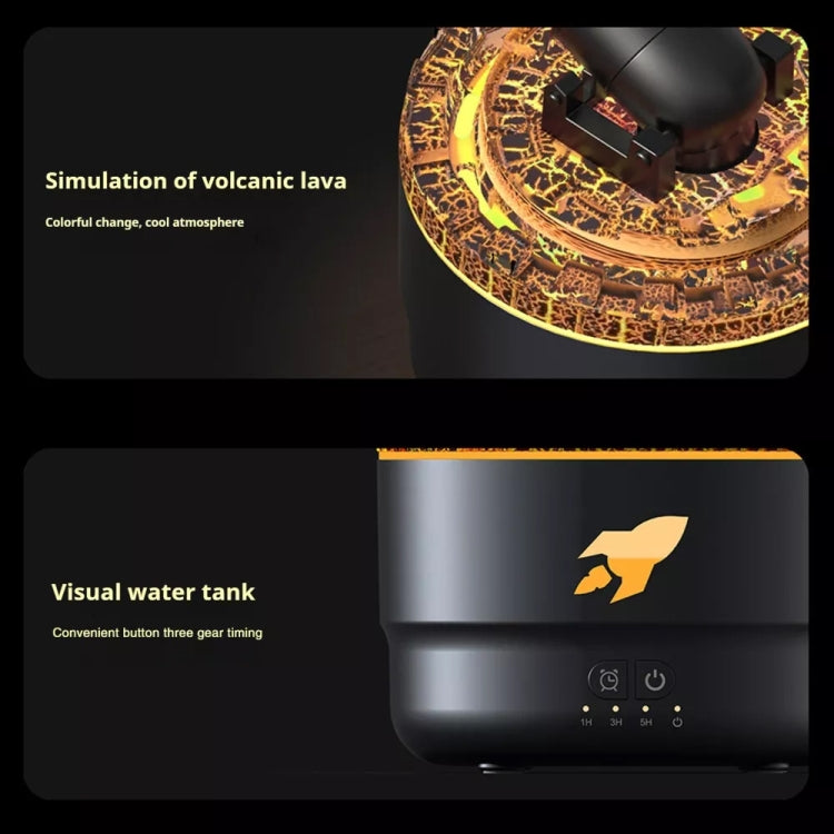 Turret Shape Aromatherapy Humidifier With 3-speed Timer 7-color Atmosphere Light USB Plug Black - free shipping - PMC TechLife - Order now!