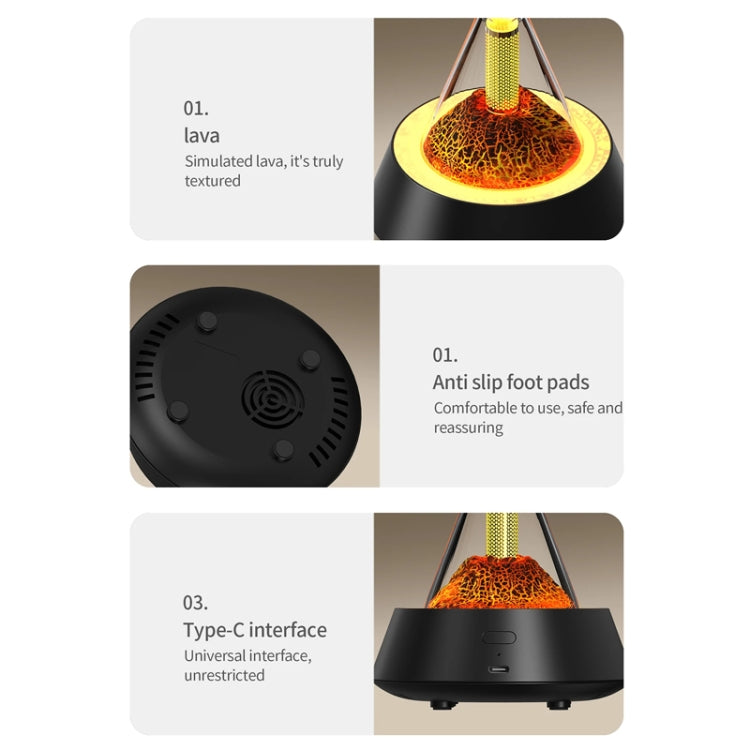 80ml Volcanic Lava Aromatherapy Humidifier With Colorful Lights USB Plug Power(Black) - Air Purifiers & Accessories by PMc TechLife | Online Shopping South Africa | PMc TechLife | Buy Now Pay Later Mobicred