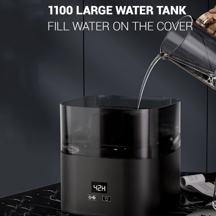 JSQ-58 1.1L large Capacity Digital Display Flame Atomization Humidifier, Color: Rose Gold(EU Plug) - free shipping - PMC TechLife - Order now!