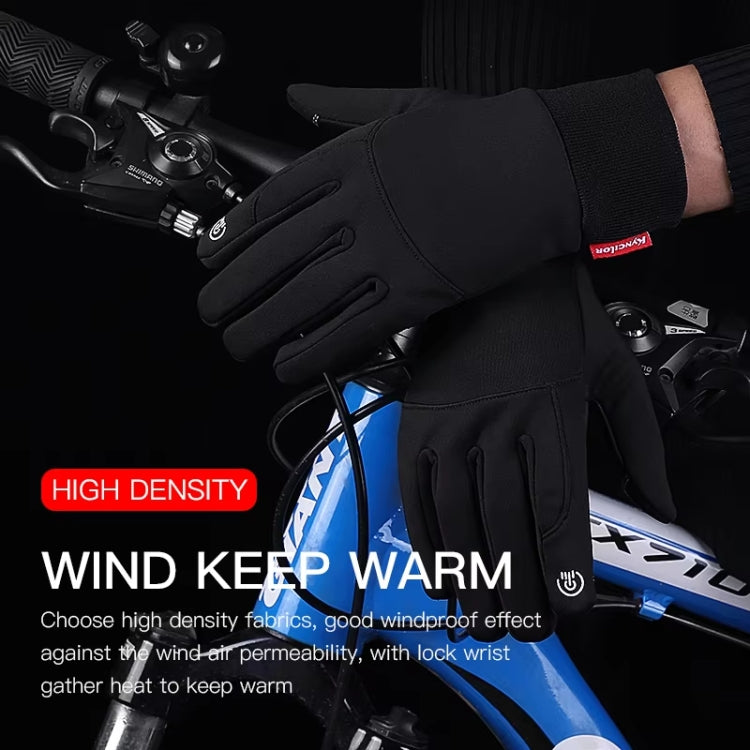 Kyncilor Waterproof Cycling Warm Gloves Two-finger Touch Screen Ultra-soft Velvet Outdoor Gloves, Size: M(Gray) - free shipping - PMC TechLife - Order now!
