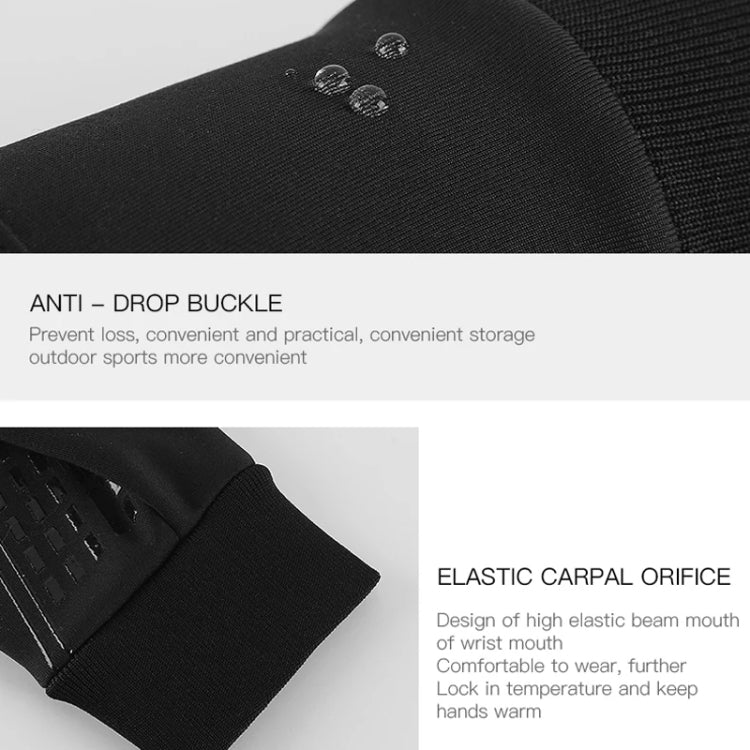 Kyncilor Waterproof Cycling Warm Gloves Two-finger Touch Screen Ultra-soft Velvet Outdoor Gloves, Size: XL(Black) - Full Finger Gloves by Kyncilor | Online Shopping South Africa | PMC TechLife | Buy Now Pay Later Mobicred