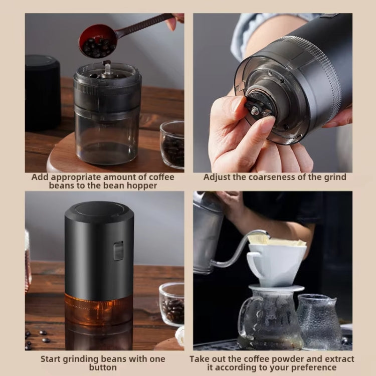 USB Rechargeable Adjustable Coarse and Fine Household Portable Electric Coffee Bean Grinder(White) - free shipping - PMC TechLife - Order now!