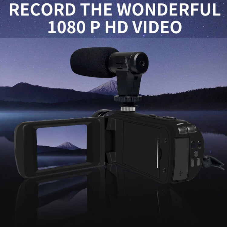 16MP 16X Digital Zoom Vlogging Camera Video Camcorder with 2.4 Inch Flip Screen, Spec: With Wide Angle & Mic UK Plug - Video Cameras by PMC TechLife | Online Shopping South Africa | PMC TechLife | Buy Now Pay Later Mobicred