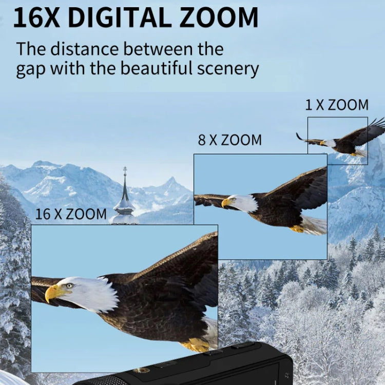 16MP 16X Digital Zoom Vlogging Camera Video Camcorder with 2.4 Inch Flip Screen, Spec: With Wide Angle & Mic EU Plug - Video Cameras by PMC TechLife | Online Shopping South Africa | PMC TechLife | Buy Now Pay Later Mobicred