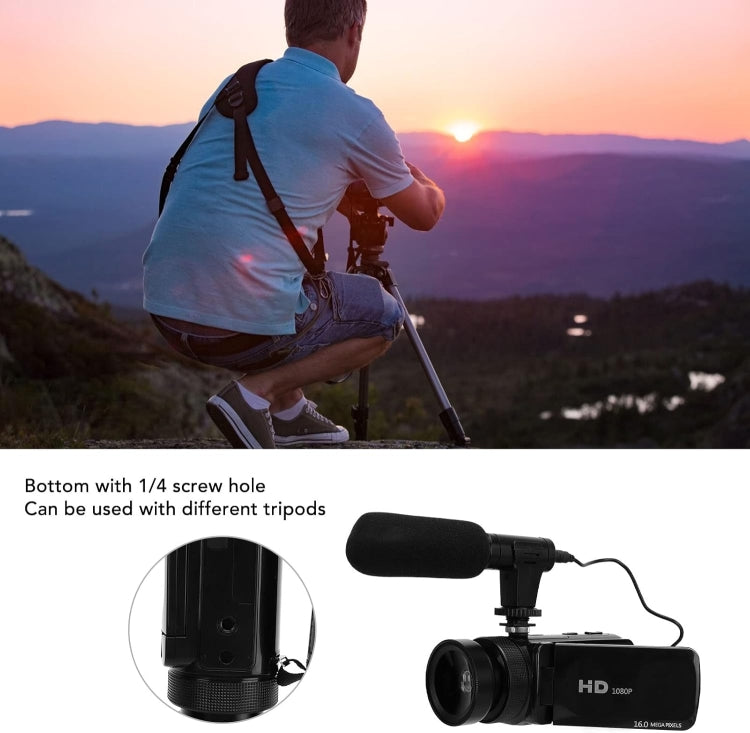 16MP 16X Digital Zoom Vlogging Camera Video Camcorder with 2.4 Inch Flip Screen, Spec: With Wide Angle & Mic EU Plug - Video Cameras by PMC TechLife | Online Shopping South Africa | PMC TechLife | Buy Now Pay Later Mobicred