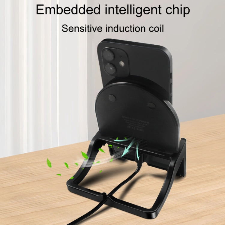 15W Desktop Vertical Cell Phone Wireless Charging Stand(Black) - Wireless Charger Holders by PMC Jewellery | Online Shopping South Africa | PMC Jewellery | Buy Now Pay Later Mobicred