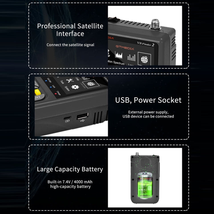 GTMedia Full HD Digital Satellite Finder With 3.5 Inch LCD Screen - free shipping - PMC TechLife - Order now!