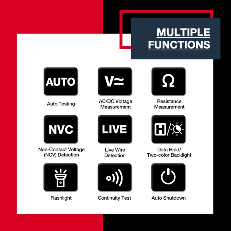 HABOTEST HT93 Phase Sequence Detection Intelligent Anti-Burn-In Fully Automatic Multimeter(Black) - Digital Multimeter by HABOTEST | Online Shopping South Africa | PMC TechLife | Buy Now Pay Later Mobicred