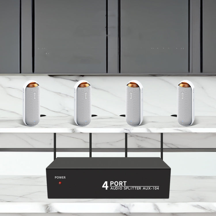 1 In 4 Out 3.5mm + RL Audio Distributor Stereo Audio Splitter For PC Laptop DVD, EU Plug -  by PMC TechLife | Online Shopping South Africa | PMC TechLife | Buy Now Pay Later Mobicred