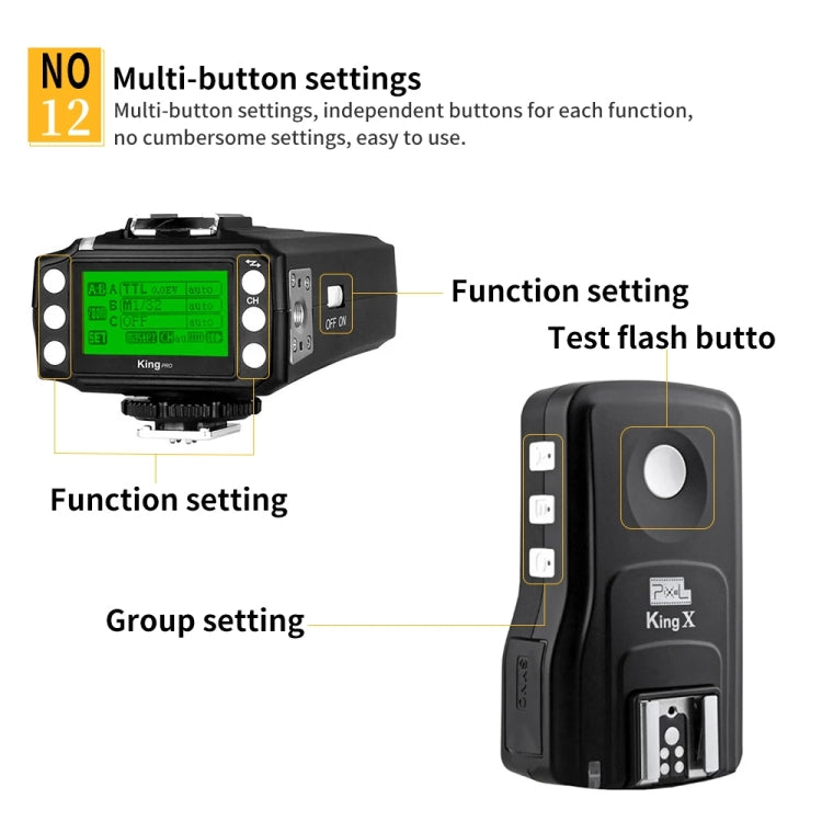 For Nikon Pixel King Pro Camera Wireless Radio Flash TTL Transmitter and Receiver - free shipping - PMC TechLife - Order now!