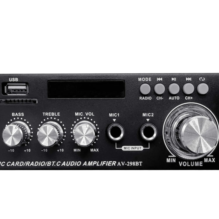 AV-298BT 300W+300W Hi-Fi Stereo Amplifier Bluetooth Home Audio Karaoke Digital Amplifier UK Plug -  by PMC TechLife | Online Shopping South Africa | PMC TechLife | Buy Now Pay Later Mobicred