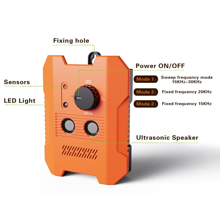 Ultrasonic Bark Stopper Anti-barking Dog Training Device With 3 Modes(Orange) - Training Aids by PMC TechLife | Online Shopping South Africa | PMC TechLife | Buy Now Pay Later Mobicred