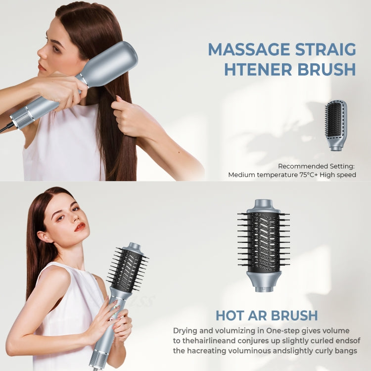 5 in 1 Hot Air Comb Automatic Curling Negative Ion Hair Dryer, Color: Gray EU Plug - free shipping - PMC TechLife - Order now!