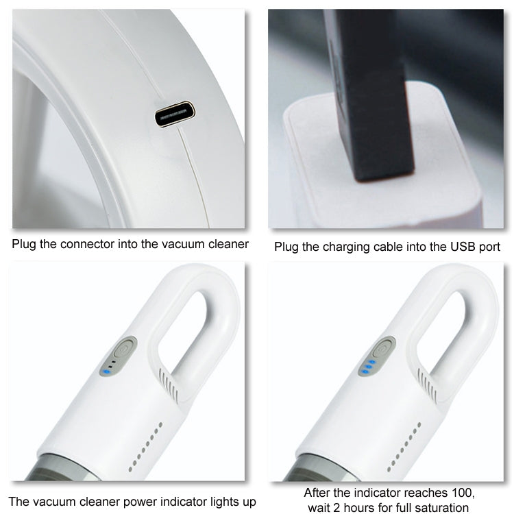 Wireless Car-mounted High-power Suction Handheld Vacuum Cleaner, Color: White Two-speed Adjustment 11.1V - Vacuum Cleaner by PMC Jewellery | Online Shopping South Africa | PMC Jewellery | Buy Now Pay Later Mobicred