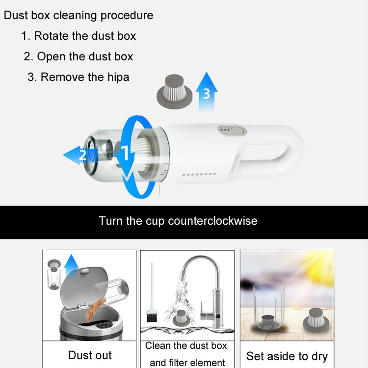 Wireless Car-mounted High-power Suction Handheld Vacuum Cleaner, Color: White Two-speed Adjustment 11.1V - Vacuum Cleaner by PMC Jewellery | Online Shopping South Africa | PMC Jewellery | Buy Now Pay Later Mobicred