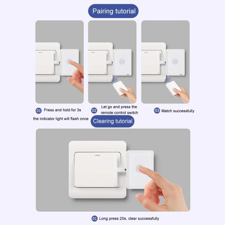 HanPai Intelligent Remote Control Home Use No Wiring Lazy Lights Off Tool(RF Model White) - Smart Switch by PMC TechLife | Online Shopping South Africa | PMC TechLife | Buy Now Pay Later Mobicred