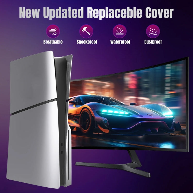 For PS5 Slim Replacement Faceplate Shell Detachable Protective Case, Model: Digital Edition Black - Cases by PMc TechLife | Online Shopping South Africa | PMc TechLife | Buy Now Pay Later Mobicred