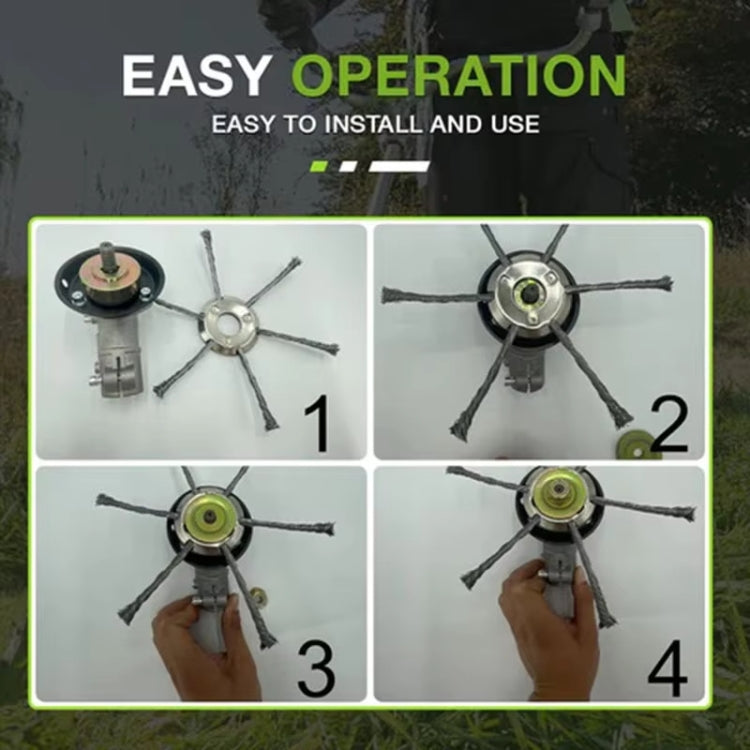 Steel Wire Weeding Wheel Twisted Wire Weeding Disc Mower Blade Accessories, Spec: 6-heads - Lawn Mower, Saws & Accessories by PMC TechLife | Online Shopping South Africa | PMC TechLife | Buy Now Pay Later Mobicred