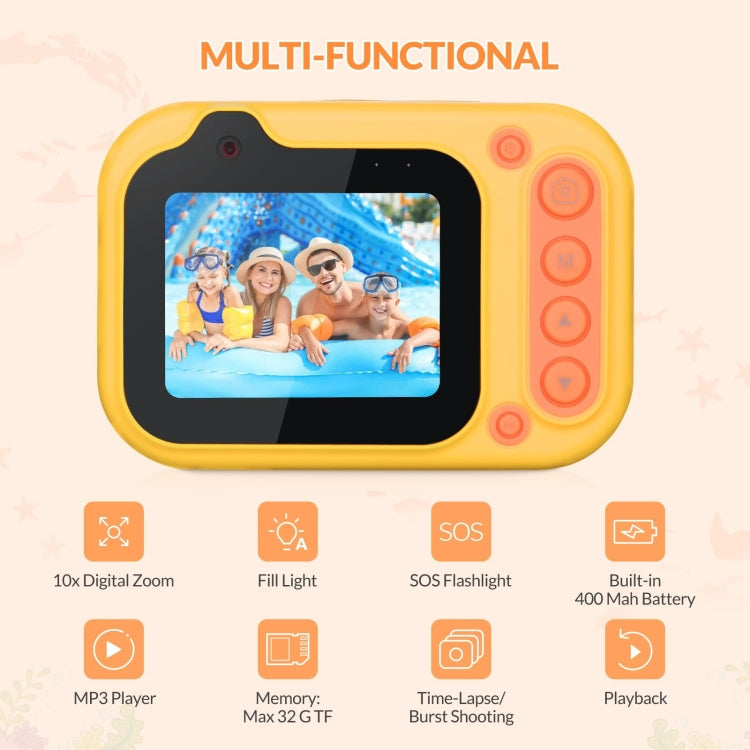 D60 3m Waterproof 2K HD 10X 2.4-inch Outdoor Photo Video Recording Children Mini Camera(Blue) - Children Cameras by PMC TechLife | Online Shopping South Africa | PMC TechLife | Buy Now Pay Later Mobicred