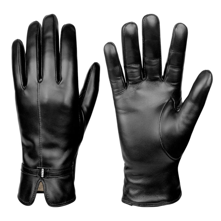 Women Sheepskin Wool Fleece Lined Windproof Warm Gloves Touchscreen Thick Snow Driving Gloves, Size: L(Black) - free shipping - PMC TechLife - Order now!