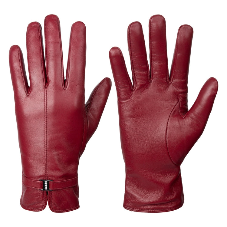 Women Sheepskin Wool Fleece Lined Windproof Warm Gloves Touchscreen Thick Snow Driving Gloves, Size: XL(Red) - Full Finger Gloves by PMC TechLife | Online Shopping South Africa | PMC TechLife | Buy Now Pay Later Mobicred
