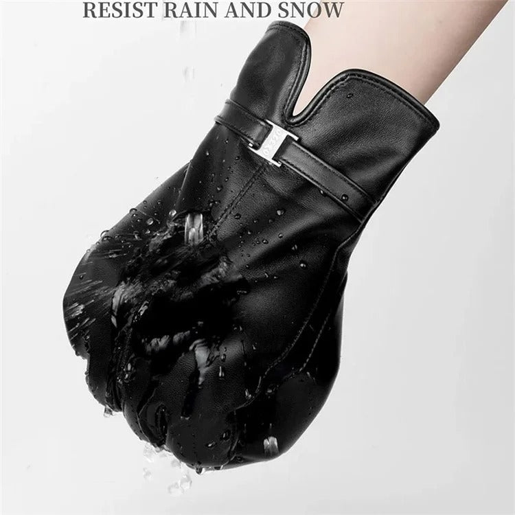 Women Sheepskin Wool Fleece Lined Windproof Warm Gloves Touchscreen Thick Snow Driving Gloves, Size: M(Coffee) - Full Finger Gloves by PMC TechLife | Online Shopping South Africa | PMC TechLife | Buy Now Pay Later Mobicred