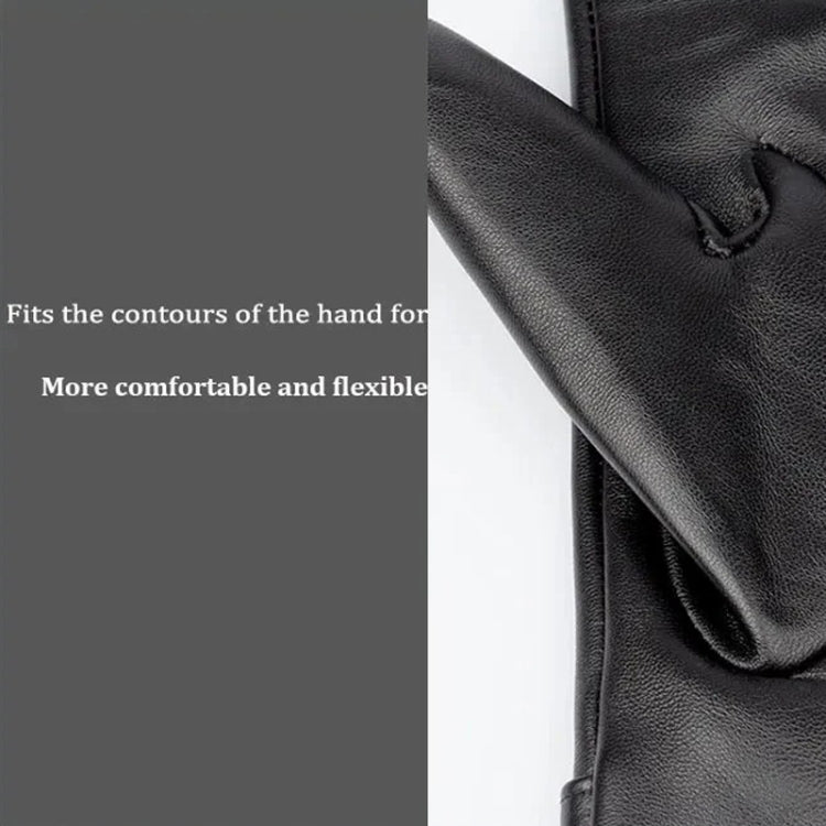Women Sheepskin Wool Fleece Lined Windproof Warm Gloves Touchscreen Thick Snow Driving Gloves, Size: L(Red) - Full Finger Gloves by PMC TechLife | Online Shopping South Africa | PMC TechLife | Buy Now Pay Later Mobicred