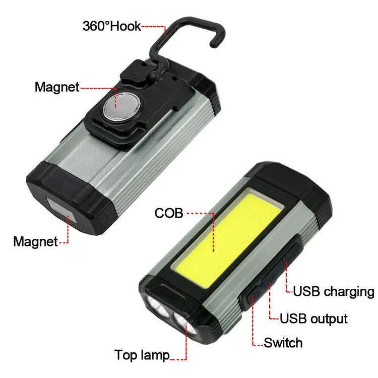 E-SMARTER K011 USB Rechargeable Repair Light With Magnet COB Strong Light Flashlight, Style: B Simple Red - Other Tools by E-SMARTER | Online Shopping South Africa | PMC TechLife | Buy Now Pay Later Mobicred