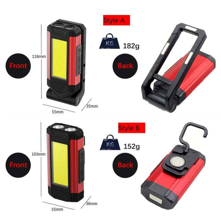 E-SMARTER K011 USB Rechargeable Repair Light With Magnet COB Strong Light Flashlight, Style: A Foldable Red - Other Tools by E-SMARTER | Online Shopping South Africa | PMC Jewellery | Buy Now Pay Later Mobicred
