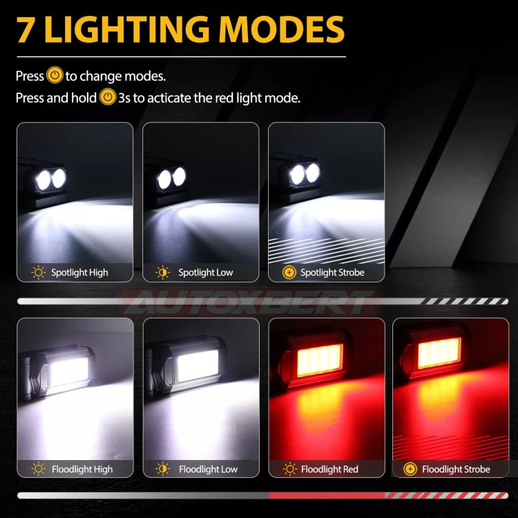 E-SMARTER K011 USB Rechargeable Repair Light With Magnet COB Strong Light Flashlight, Style: B Simple Silver - Other Tools by E-SMARTER | Online Shopping South Africa | PMC TechLife | Buy Now Pay Later Mobicred