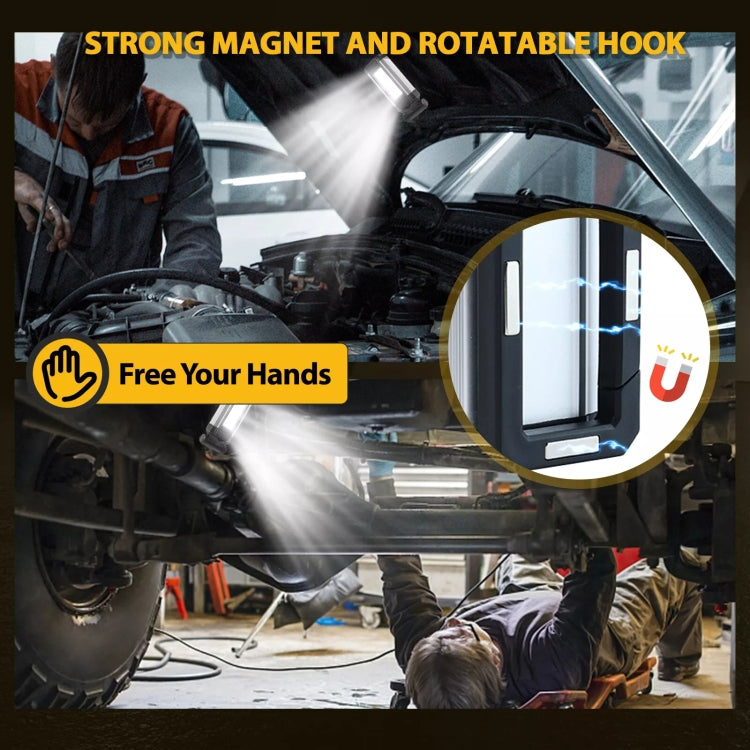 E-SMARTER K011 USB Rechargeable Repair Light With Magnet COB Strong Light Flashlight, Style: A Foldable Silver - Other Tools by E-SMARTER | Online Shopping South Africa | PMC TechLife | Buy Now Pay Later Mobicred