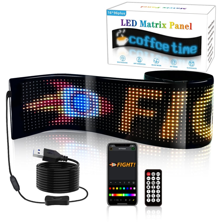 LED Flexible Screen Advertising  Large Screen Supports APP Bluetooth Control 35.4 x 7.6 Inch USB - Car Monitor by PMC TechLife | Online Shopping South Africa | PMC TechLife | Buy Now Pay Later Mobicred