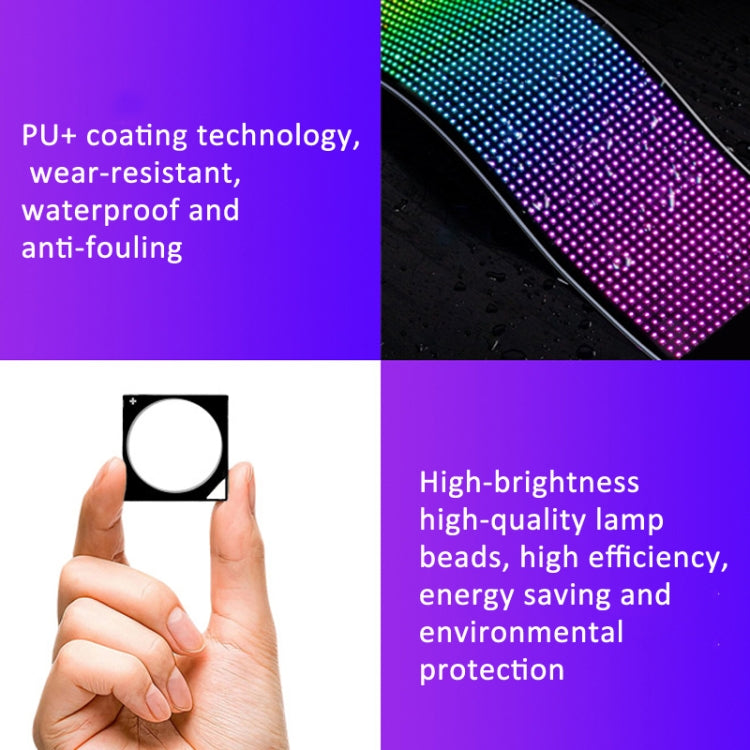 LED Flexible Screen Advertising  Large Screen Supports APP Bluetooth Control 69.4  x 7.6 Inch US Plug - free shipping - PMC TechLife - Order now!