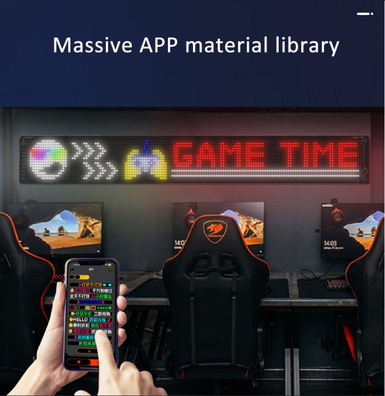 LED Flexible Screen Advertising  Large Screen Supports APP Bluetooth Control 52.4 x 7.6 Inch US Plug - Car Monitor by PMC TechLife | Online Shopping South Africa | PMC TechLife | Buy Now Pay Later Mobicred