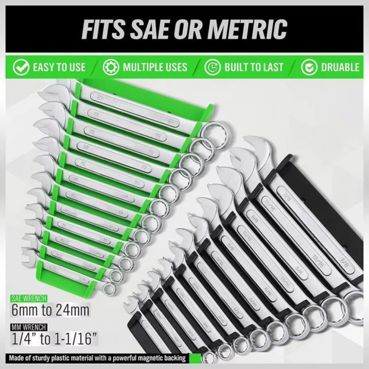 12-Slot Plastic Magnetic Removable Tray Wrench Storage Bracket(Black+Blue) - free shipping - PMC TechLife - Order now!