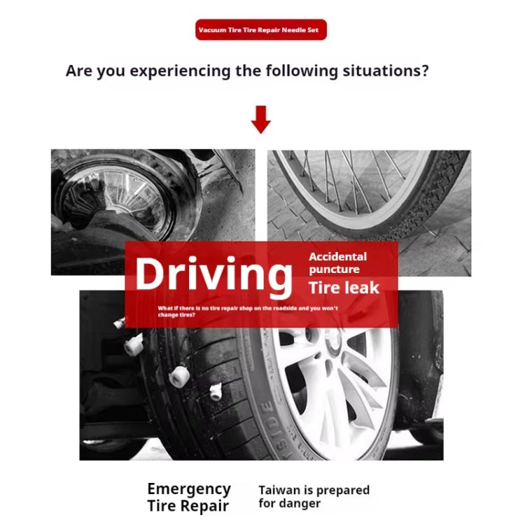 46pcs /Set Car Tubeless Tire Repair Needle Rubber Strip Valve Tip Needle-nosed Pliers Tool Set(With Bag) - Tire Repair & Installation Tools by PMC TechLife | Online Shopping South Africa | PMC TechLife | Buy Now Pay Later Mobicred