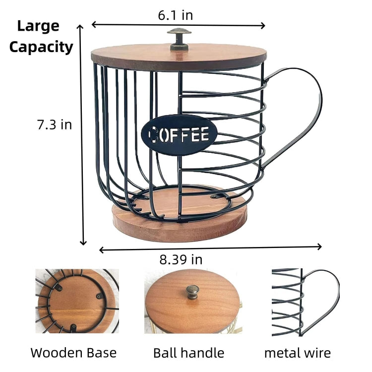 Coffee Companion Storage Rack Cup-Shaped Kitchen Storage Basket, Color: Black No Words���Lid - free shipping - PMC TechLife - Order now!